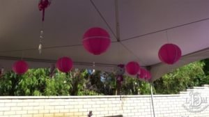 Display of tent decorations