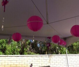 Display of tent decorations
