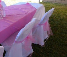 Elegant chair covers and saches