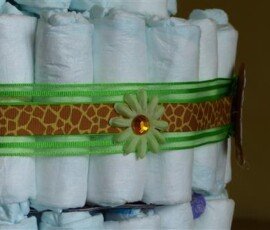 details of diaper cake