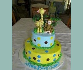 long view of cake